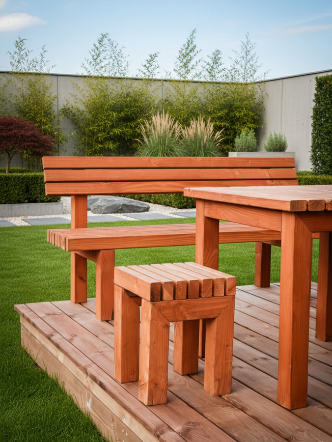 Mobilier extérieur en bois massif